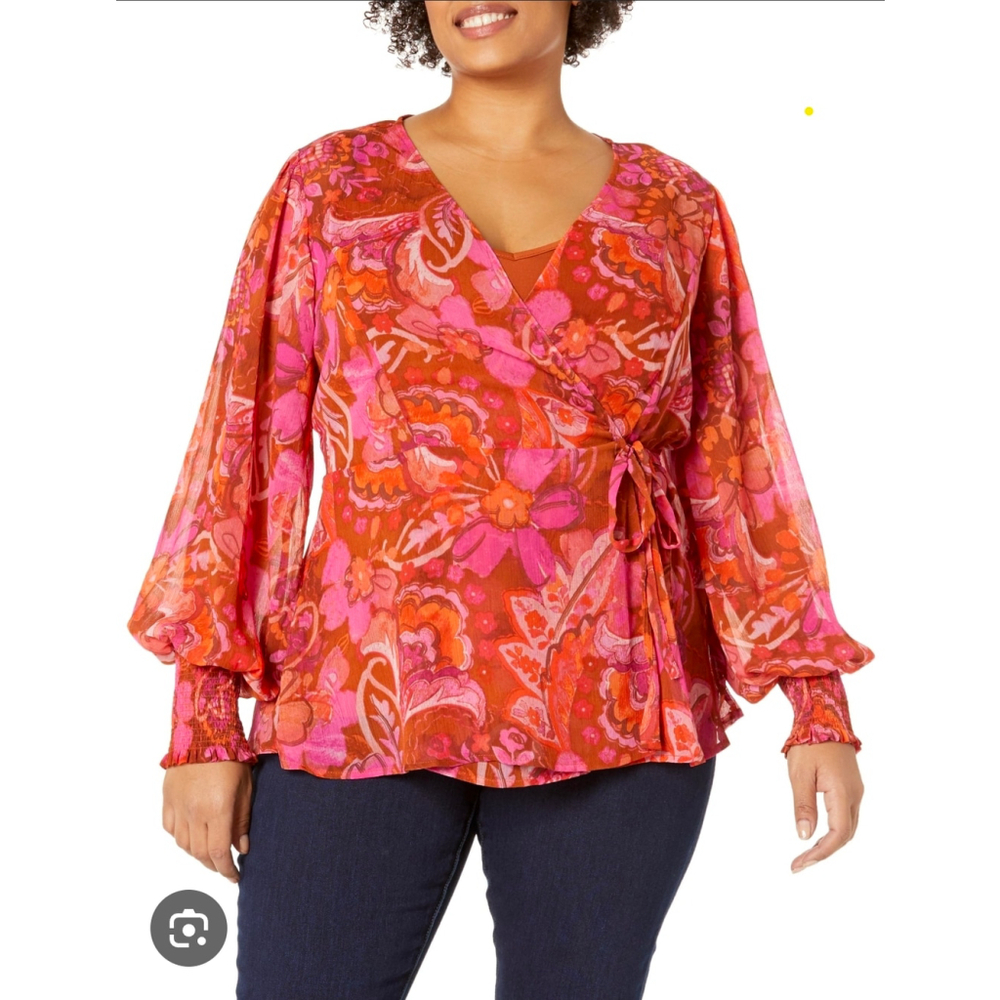 NWT City Chic True Wrap Peplum Blouse Size 22